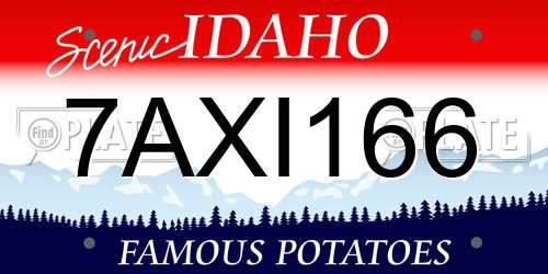 7AXI166 Idaho License Plate