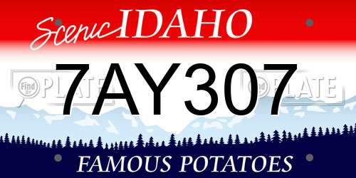 7AY307 Idaho License Plate