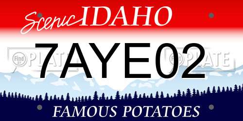 7AYE02 Idaho License Plate
