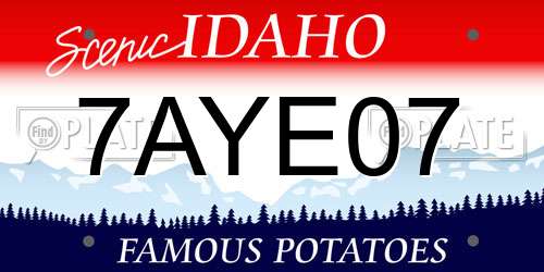 7AYE07 Idaho License Plate