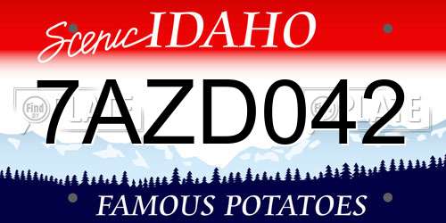 7AZD042 Idaho License Plate