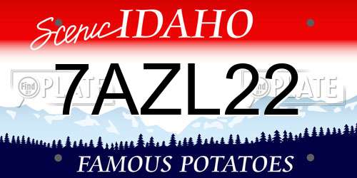 7AZL22 Idaho License Plate