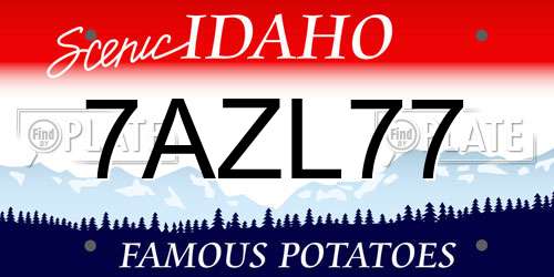 7AZL77 Idaho License Plate