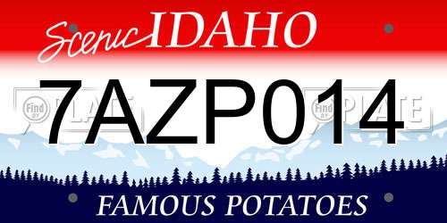 7AZP014 Idaho License Plate