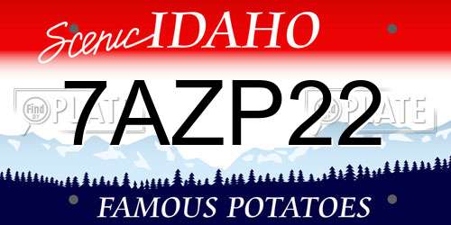 7AZP22 Idaho License Plate