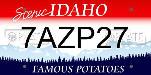 7AZP27 Idaho License Plate