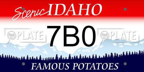 7B0 Idaho License Plate
