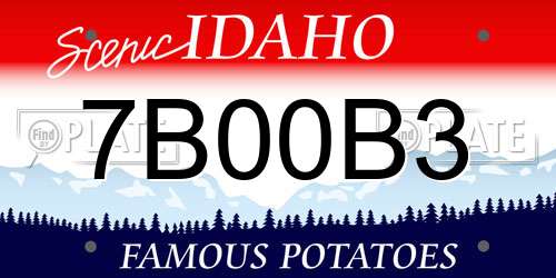 7B00B3 Idaho License Plate