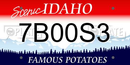 7B00S3 Idaho License Plate