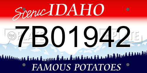 7B01942 Idaho License Plate