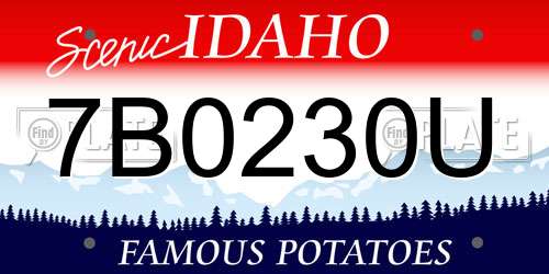 7B0230U Idaho License Plate