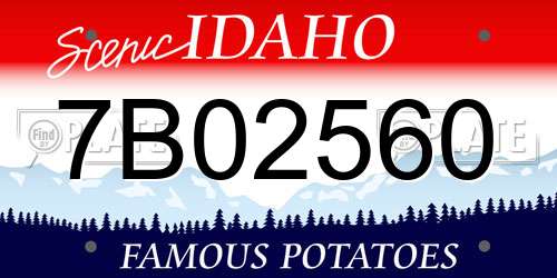 7B02560 Idaho License Plate
