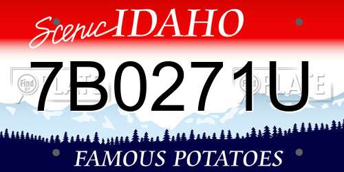 7B0271U Idaho License Plate