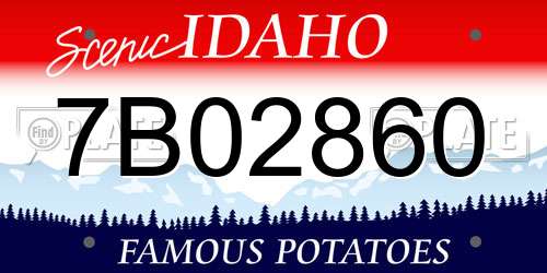 7B02860 Idaho License Plate