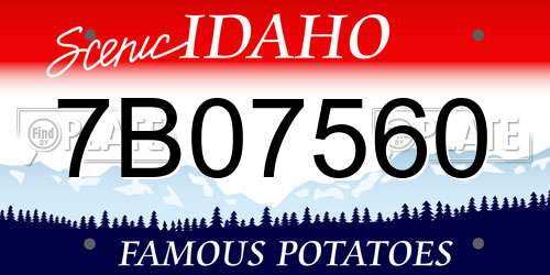 7B07560 Idaho License Plate