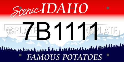 7B1111 Idaho License Plate