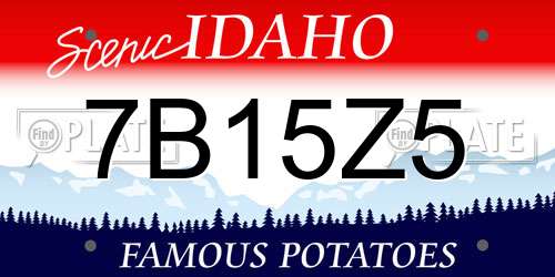 7B15Z5 Idaho License Plate