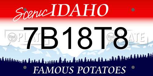 7B18T8 Idaho License Plate