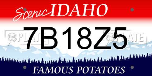 7B18Z5 Idaho License Plate