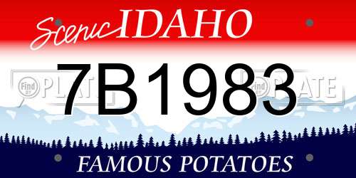 7B1983 Idaho License Plate