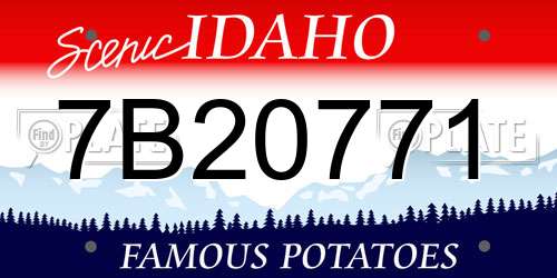 7B20771 Idaho License Plate