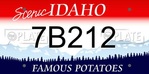 7B212 Idaho License Plate