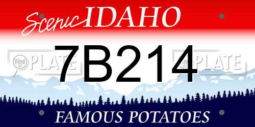 7B214 Idaho License Plate