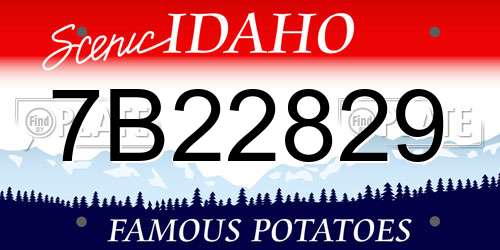 7B22829 Idaho License Plate