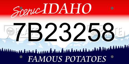 7B23258 Idaho License Plate