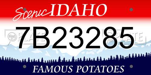7B23285 Idaho License Plate