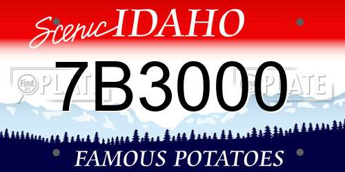 7B3000 Idaho License Plate