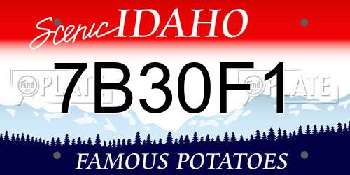 7B30F1 Idaho License Plate