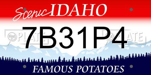 7B31P4 Idaho License Plate
