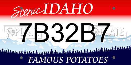 7B32B7 Idaho License Plate