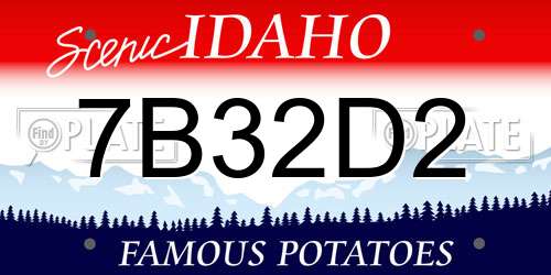 7B32D2 Idaho License Plate
