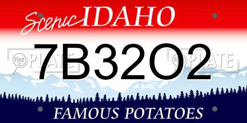 7B32O2 Idaho License Plate