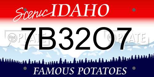 7B32O7 Idaho License Plate