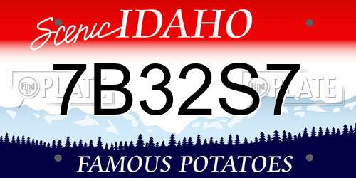 7B32S7 Idaho License Plate
