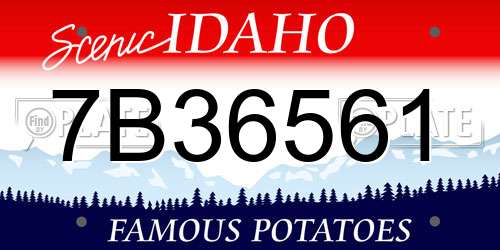 7B36561 Idaho License Plate