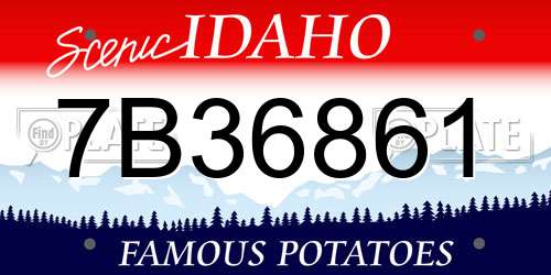 7B36861 Idaho License Plate