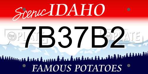 7B37B2 Idaho License Plate