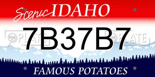 7B37B7 Idaho License Plate