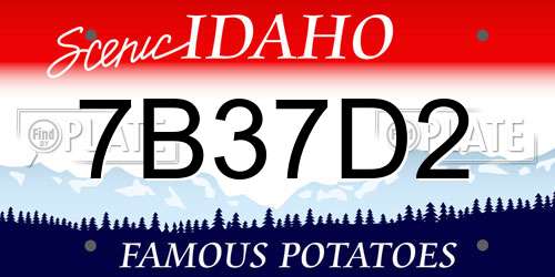 7B37D2 Idaho License Plate