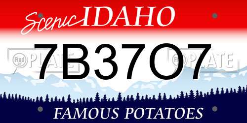 7B37O7 Idaho License Plate