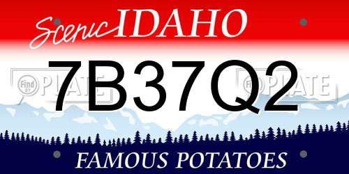 7B37Q2 Idaho License Plate