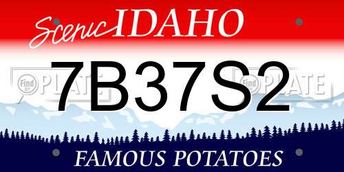 7B37S2 Idaho License Plate