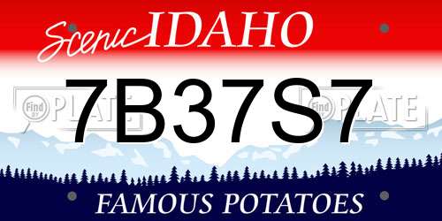 7B37S7 Idaho License Plate