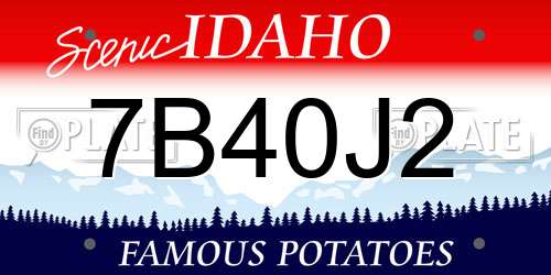 7B40J2 Idaho License Plate