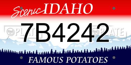 7B4242 Idaho License Plate