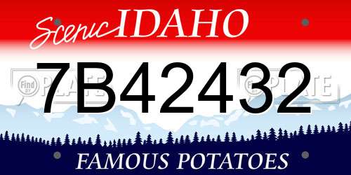 7B42432 Idaho License Plate